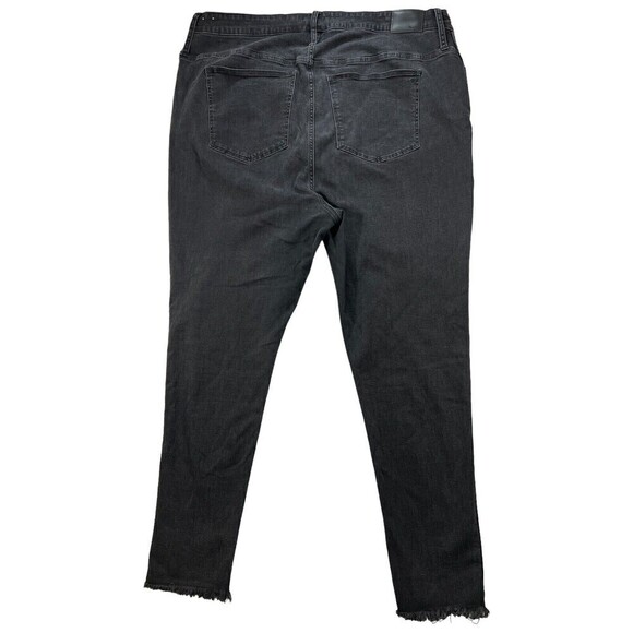 MADEWELL 10” High Rise Skinny Black Jean Size 36 Button Fly Fray Hem AA590 - Picture 3 of 13